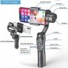 3-Axis Stabilisateur Handheld Gimbal de poche PTZ cardan Smartphone Gopro caméra Selfie bâton trépied pour Smartphone
