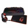 Pack Gaming 4 in 1 Clavier + Souris RGB LED + Casque et Tapis Kit MT-C500