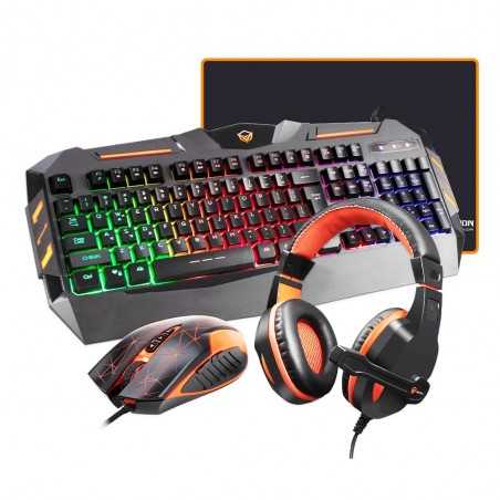 Pack Gaming 4 in 1 Clavier + Souris RGB LED + Casque et Tapis Kit MT-C500