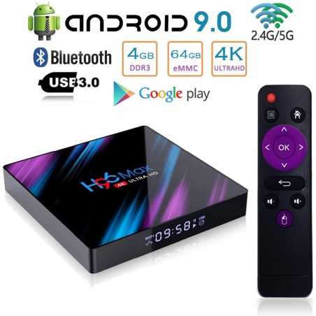 TVBox H96 Max Smart Video 4GB DDR3 64GB Stockage Quad-Core Support 4K Ultra HD / Dual WiFi 2.4G + 5G / HDMI / 3D
