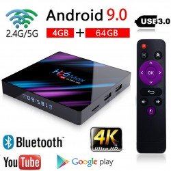 TVBox H96 Max Smart Video 4GB DDR3 64GB Stockage Quad-Core Support 4K Ultra HD / Dual WiFi 2.4G + 5G / HDMI / 3D