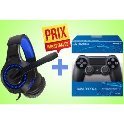 Casque+Manette PS4 Promotion: Casque Gamer et Manette Playsation 4 Prix Imbatable