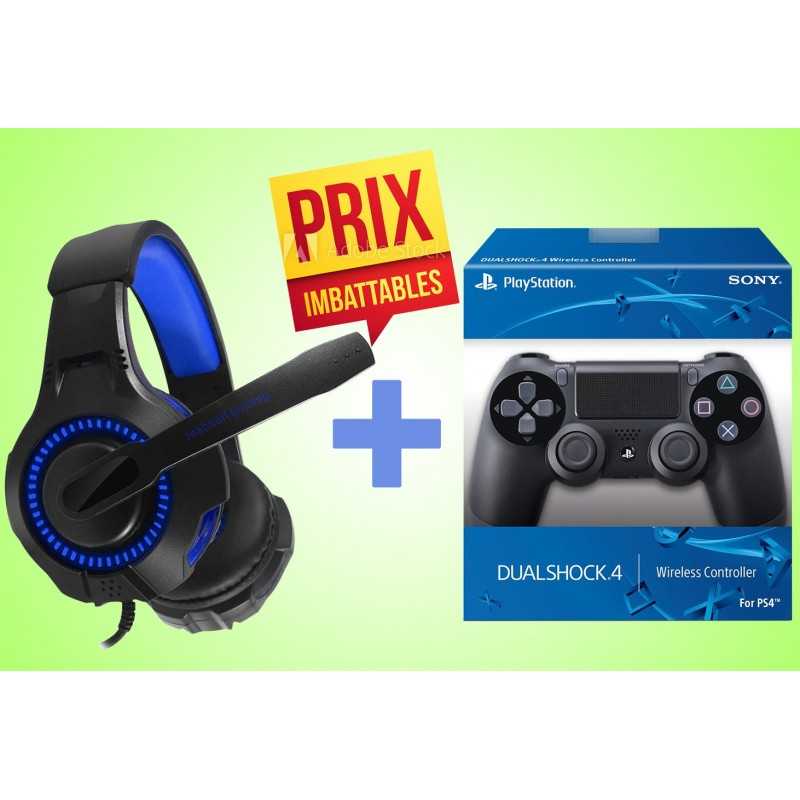 Casque+Manette PS4 Promotion: Casque Gamer et Manette Playsation 4 Prix Imbatable