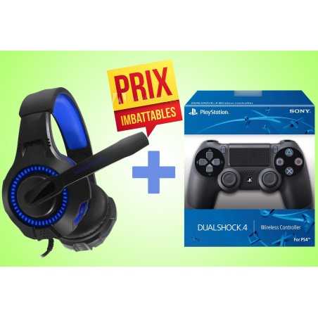 Casque+Manette PS4 Promotion: Casque Gamer et Manette Playsation 4 Prix Imbatable