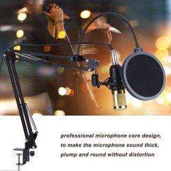 Kit Studio BM800 Professionnel Microphone Live Stream Broadcasting Recording  pour Skype Youtuber Karaoke Gaming Recording