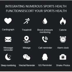 M5 Smart Band Connecté Bluetooth de Sport Tracker de Fitness Moniteur de Fréquence Cardiaque Étanche pour Femmes Hommes