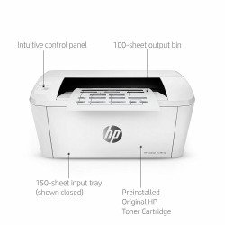 HP LaserJet Pro M15a Imprimante Monochrome avec Toner inclus - Blanc/Noir