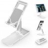 Support Smartphone en métal de bureau pliable alliage réglable Portable Design ergonomique Compatible avec Smartphone/tablette