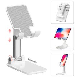 Support Smartphone en métal de bureau pliable alliage réglable Portable Design ergonomique Compatible avec Smartphone/tablette