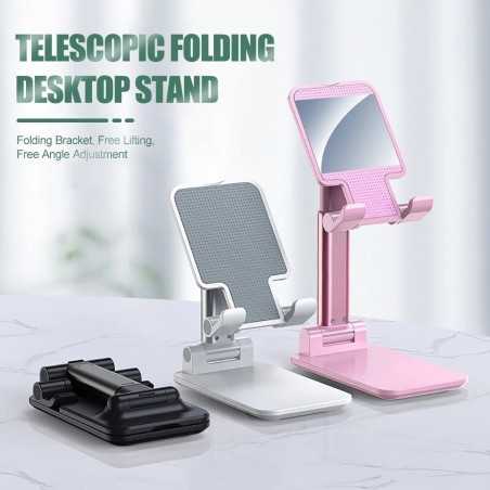 Support Smartphone en métal de bureau pliable alliage réglable Portable Design ergonomique Compatible avec Smartphone/tablette