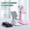 Support Smartphone en métal de bureau pliable alliage réglable Portable Design ergonomique Compatible avec Smartphone/tablette