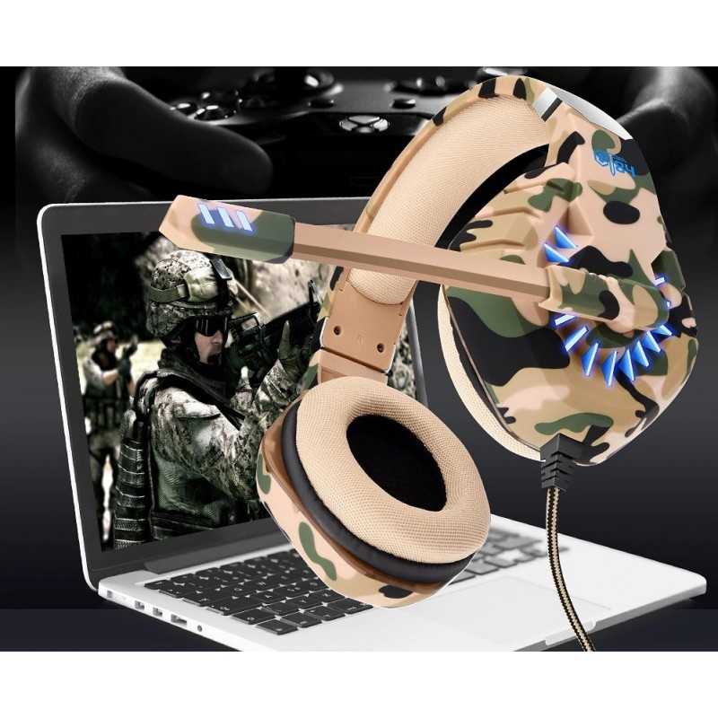 Casque GT84 Gamer E-Sports Avec Microphone LED Stéréo 7.1 compatible avec PS4 Xbox PC