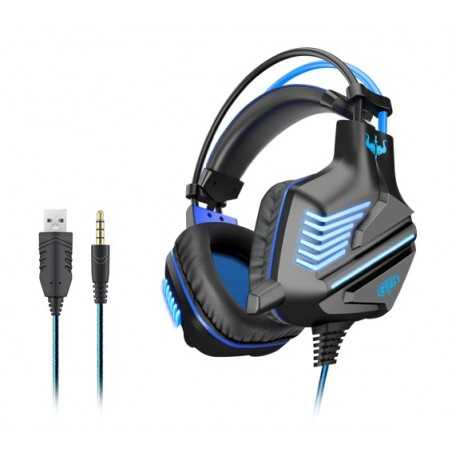 Casque GT61 Gamer E-Sports Avec Microphone LED Stéréo 7.1 compatible avec PS4 Xbox PC