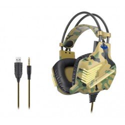 Casque GT61 Gamer E-Sports Avec Microphone LED Stéréo 7.1 compatible avec PS4 Xbox PC