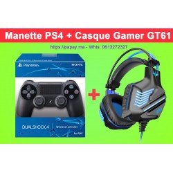 Promo : Manette Playstation PS4 + Casque Gamer OVLENG GT61 Compatible avec PS4 Xbox PC