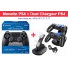 Manette PS4 + Dual Chargeur Manette Playstation PS4 Avec Cable USB