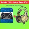 Promo : Manette Playstation PS4 + Casque Gamer OVLENG GT61 Compatible avec PS4 Xbox PC