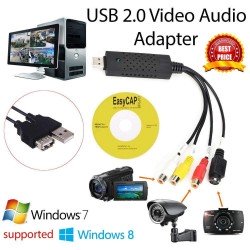 Easycap USB 2.0 Adaptateur Convertisseur Vidéo TV DVD VHS DVR Compatible win7 8 10