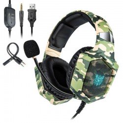 Casque ONIKUMA K8 stéréo anti-bruit avec micro LED pour PS4 XBox One PC portable tablette
