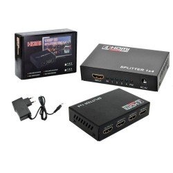 Répéteur HDMI Full HD Splitter 1X4 4 ports Hub v1.4 3D 1080p 1 en 4 sortie